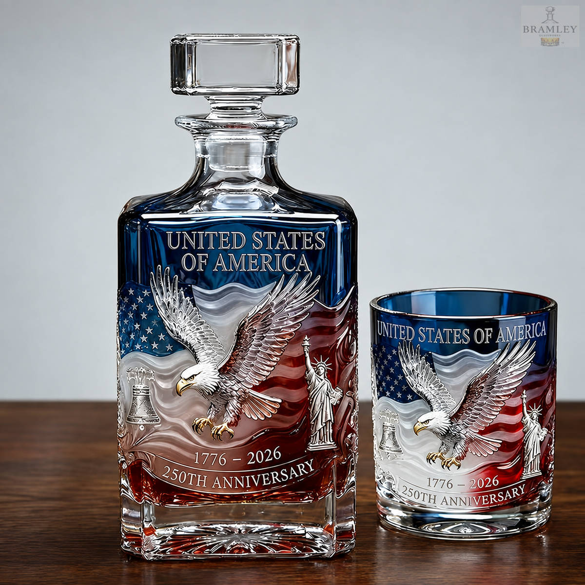 American Eagle 250th Anniversary Whisky Decanter & Glass Set