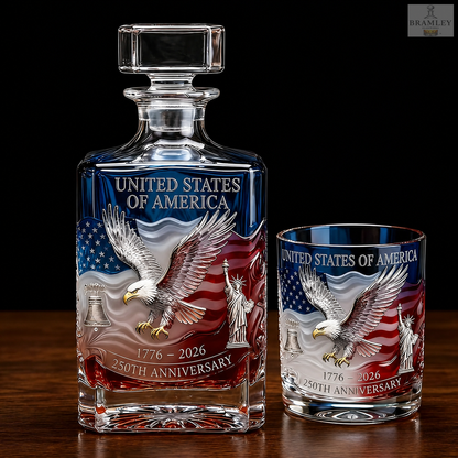 American Eagle 250th Anniversary Whisky Decanter & Glass Set