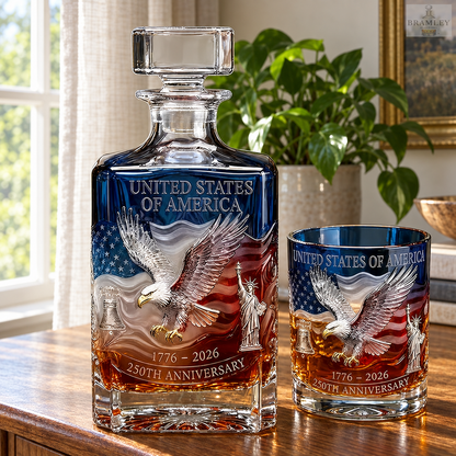 American Eagle 250th Anniversary Whisky Decanter & Glass Set