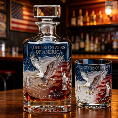 American Eagle 250th Anniversary Whisky Decanter & Glass Set