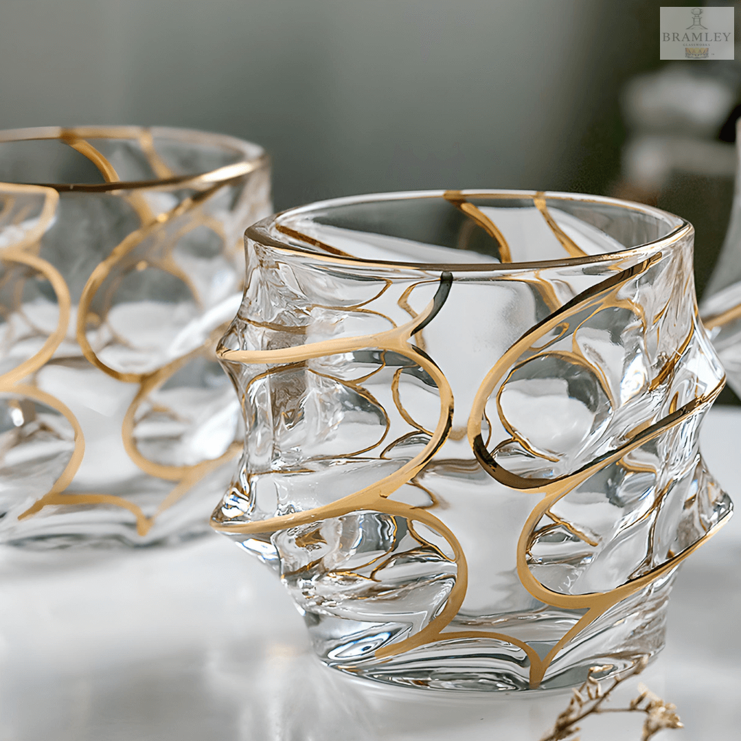 Arashi Gold Japanese Crystal Whisky Glass