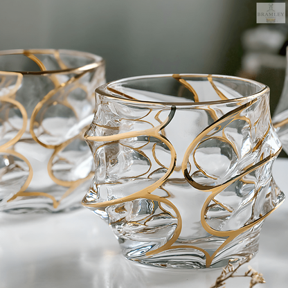 Arashi Gold Japanese Crystal Whisky Glass