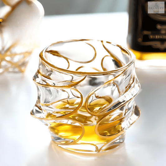 Arashi Gold Japanese Crystal Whisky Glass