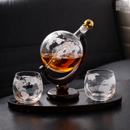 Globe Whisky Decanter & Glasses Set