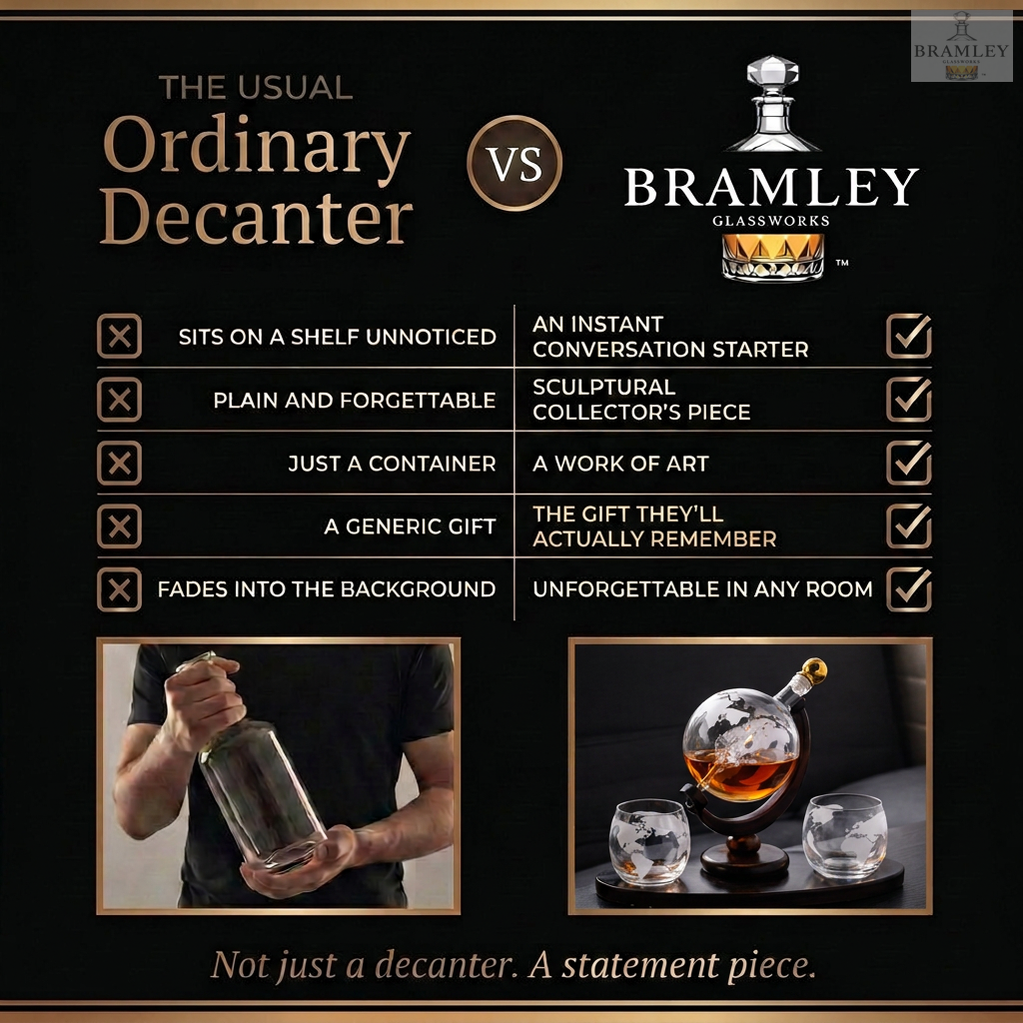 Globe Whisky Decanter & Glasses Set