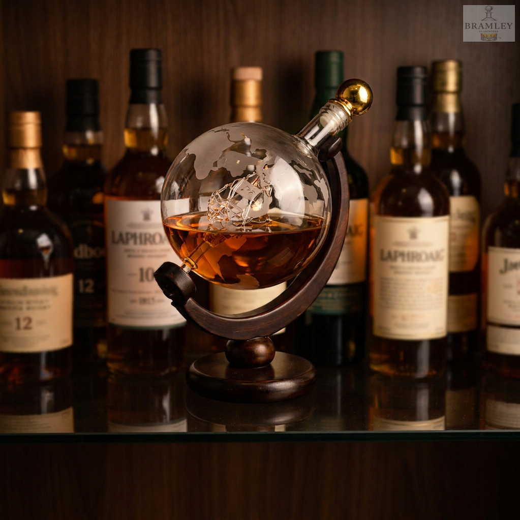 Globe Whisky Decanter & Glasses Set