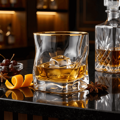 Hoshi Gold Japanese Crystal Whisky Glass