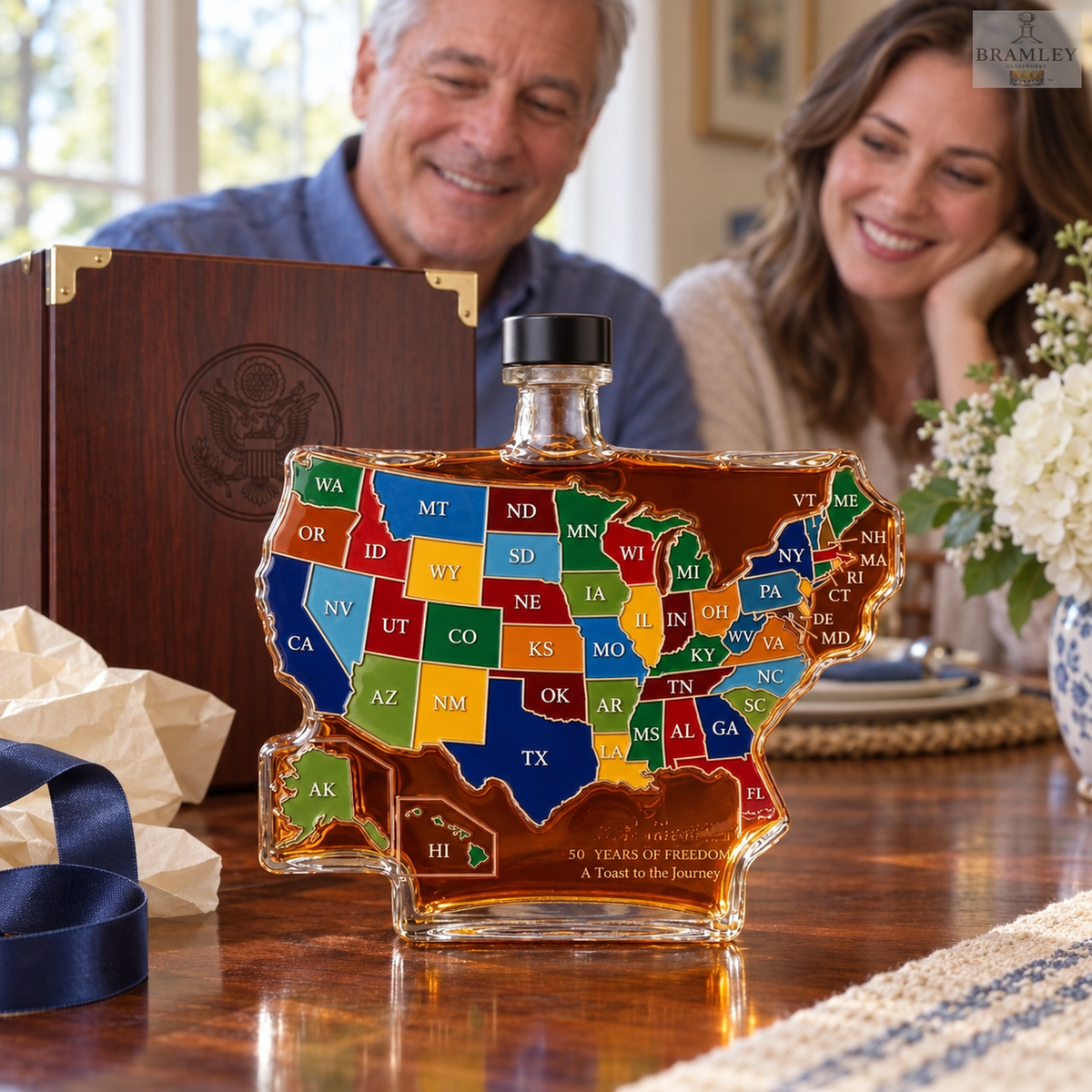 USA Map 250th Anniversary Whisky Decanter