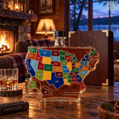 USA Map 250th Anniversary Whisky Decanter