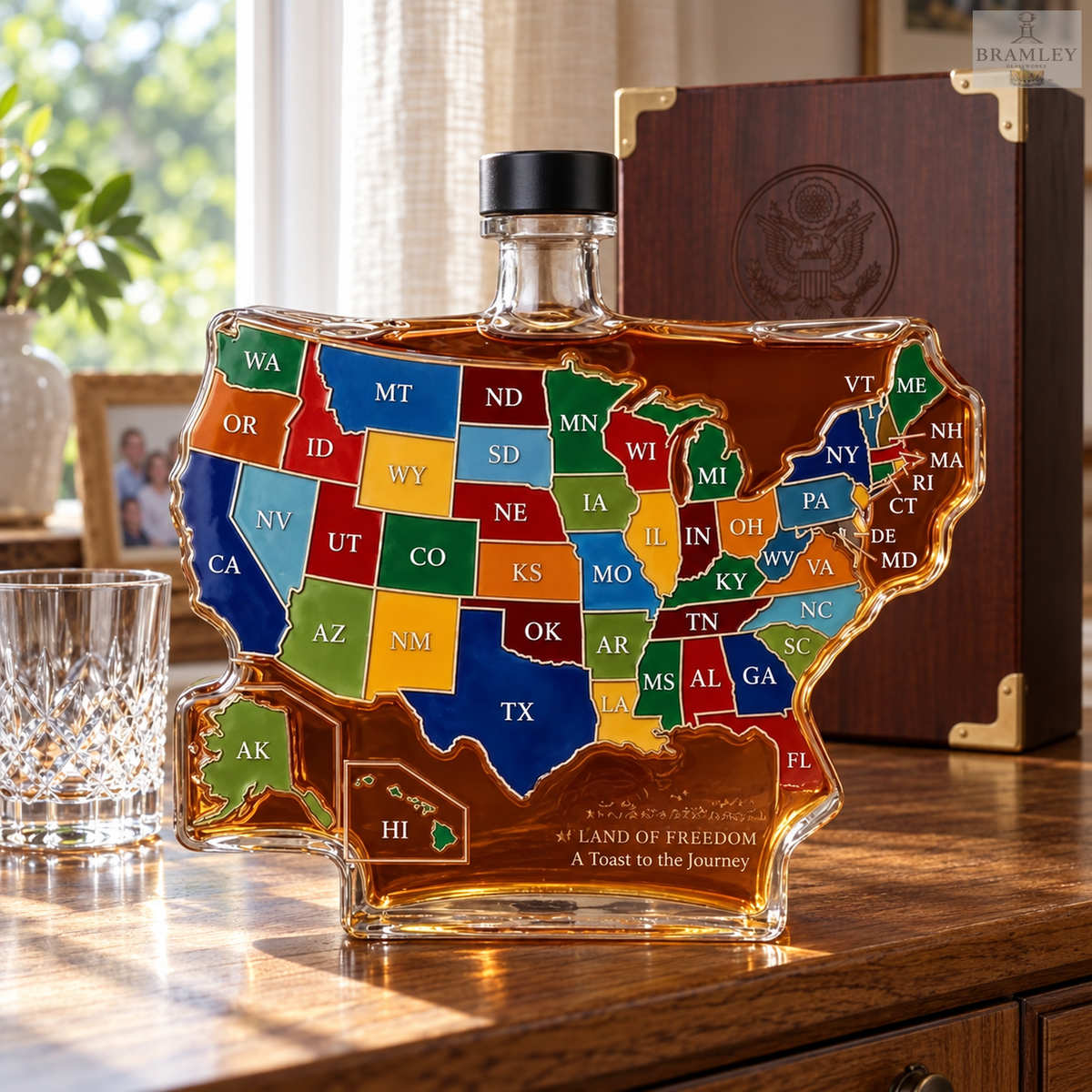 USA Map 250th Anniversary Whisky Decanter
